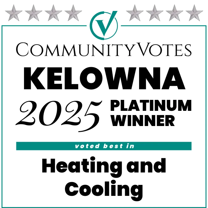 CommunityVotes Kelowna 2025 Platinum winner — Heating and Cooling