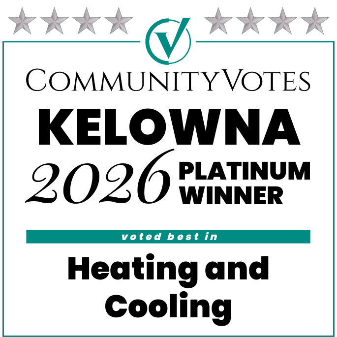 CommunityVotes Kelowna 2026 Platinum winner — Heating and Cooling